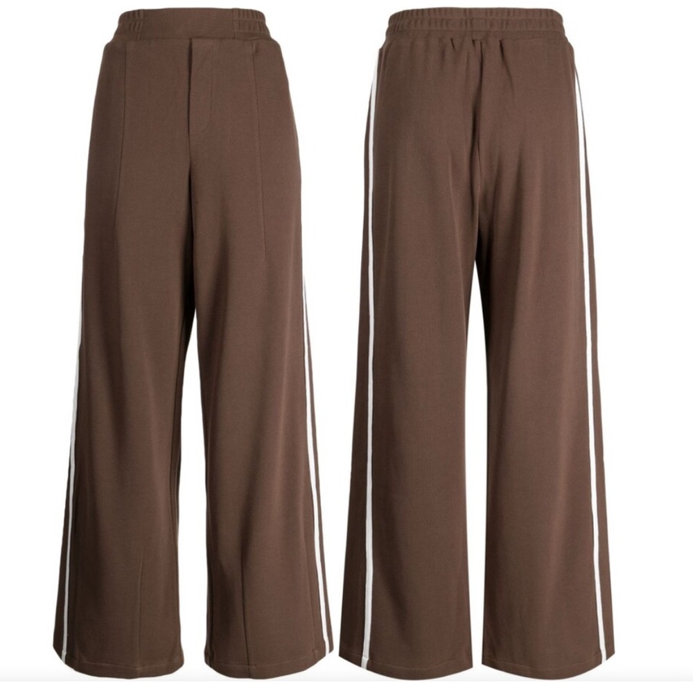 Tout a Coup Brown White Stripe Track Pants Size Small